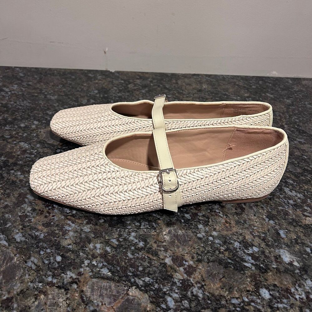 Katy Perry The Evie Mary Jane Woven Flats Shoes Natural Womens 11 / 41